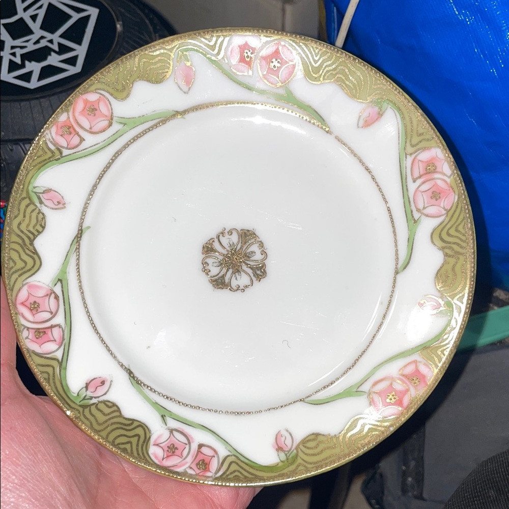 Set of 4 Nippon Elegant Floral Porcelain Plates